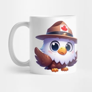 Cute Canadian Mountie Eagle Illustration Mug